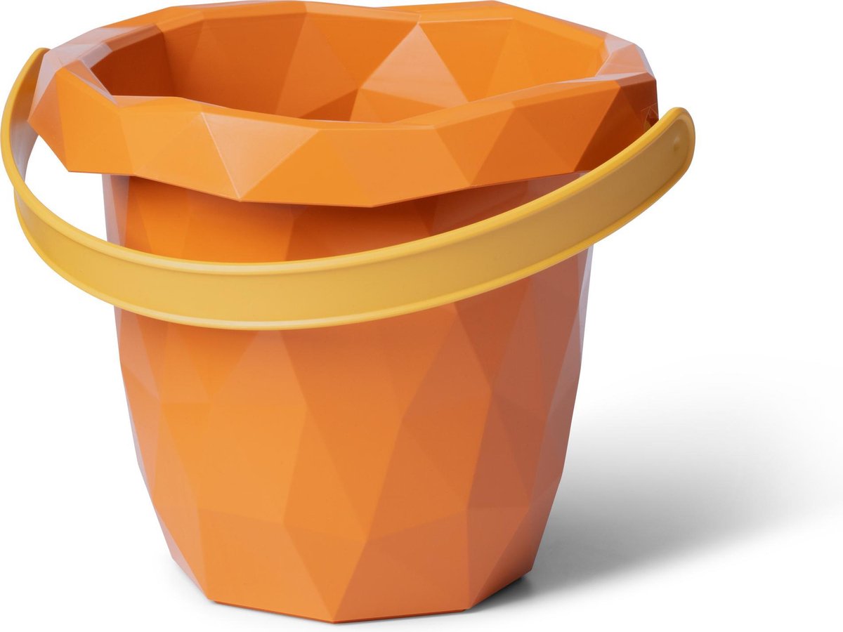 Zsilt | Bucket Happy Orange | 100% gerecycled plastic - made in Holland- Gemaakt van Nederlands Huishoudelijk plastic | Duurzaam Strand- en Zandbakspeelgoed